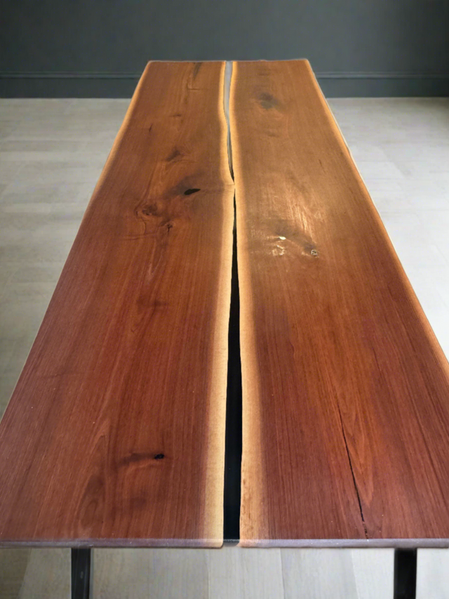 Black Walnut & Black Epoxy Dinning Table